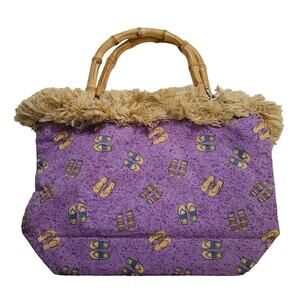 One of a Kind Designs Beach Purse Bamboo Handle